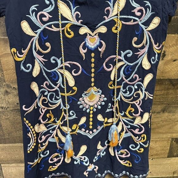 Skies Are Blue Theresa Embroidered Black Silhouette Flirty Dress XS - Picture 6 of 8